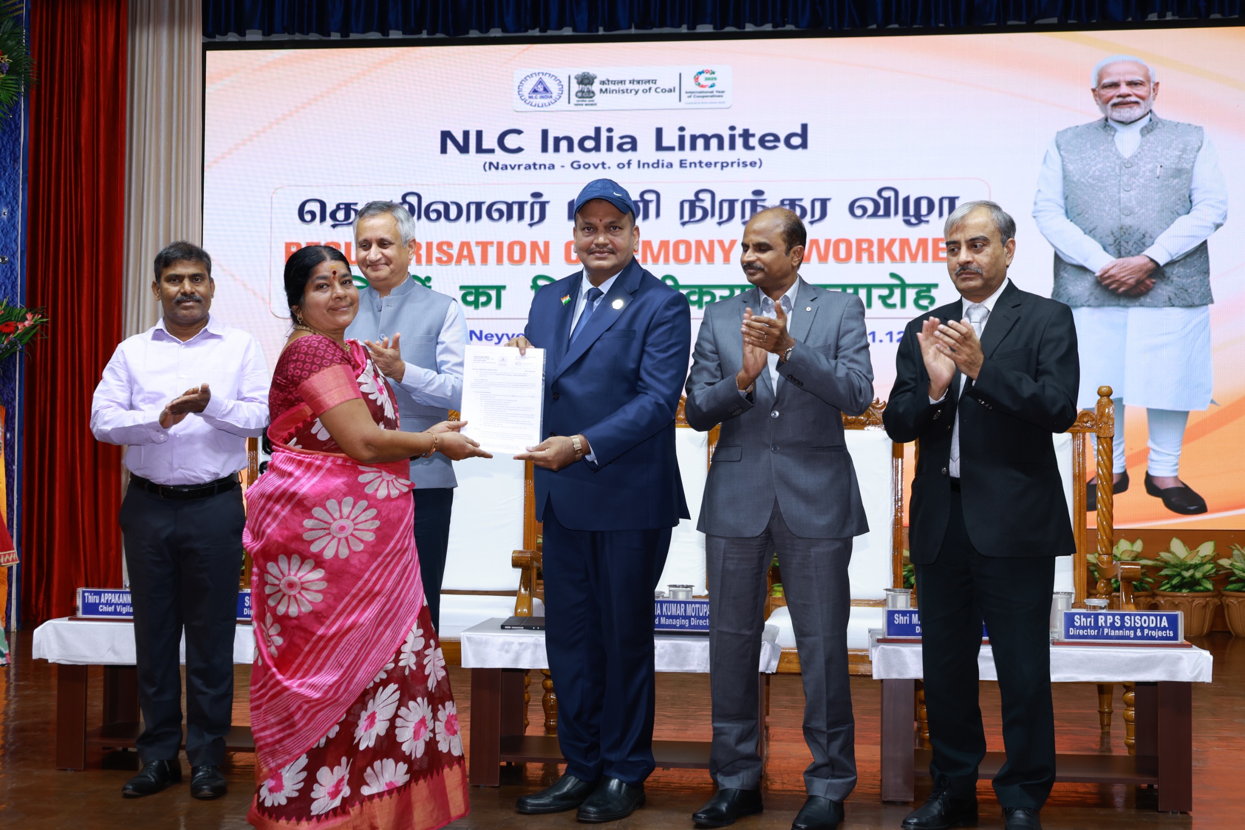 Around 400 contract workmen regularised in NLC  